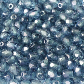 Broušené korálky 4mm, barva modrá 00030/14464