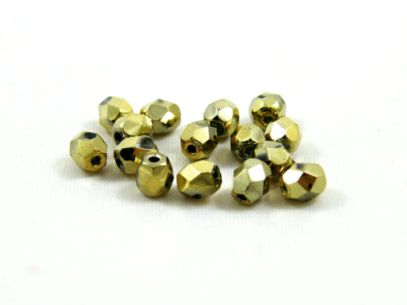 Broušené korálky 4mm, barva zlatá 00030/26441 1 Broušené korálky 4mm, barva zlatá 00030/26441