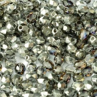 Broušené korálky 4mm, barva ocelová 00030/29601
