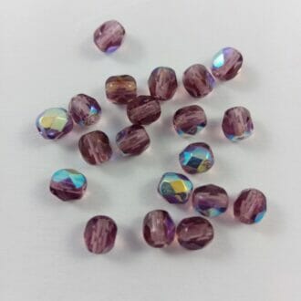 Broušené korálky 4mm, barva ametyst s AB 20060/28701