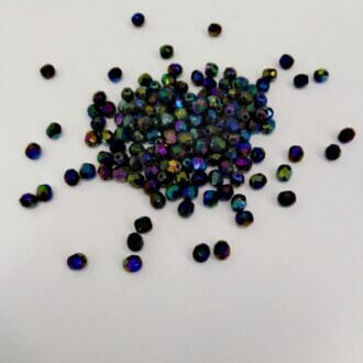 Broušené korálky 4mm, barva černá s úpravou 23980/28305