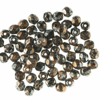 Broušené korálky 4mm, barva černá s úpravou 23980/45703