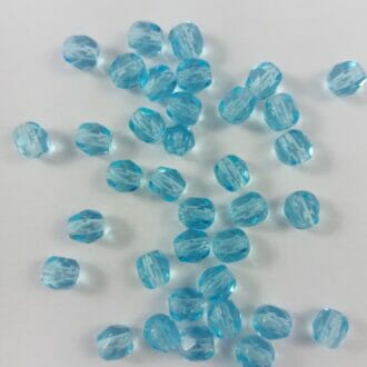 Broušené korálky 4mm, barva světle modrá 60010-akvamarín