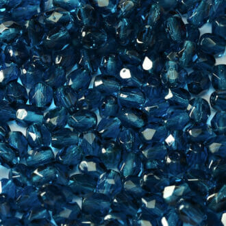 Broušené korálky 4mm, barva tmavě modrá 60080-akvamarín tmavý