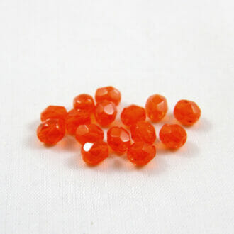 Broušené korálky 4mm, barva červená 90040