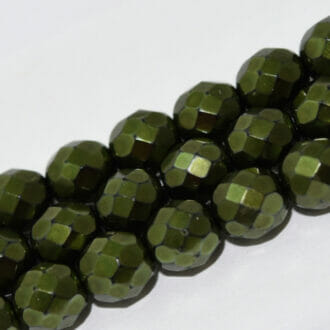 Broušené korálky 8mm, barva tmavě zelená 23980/70853