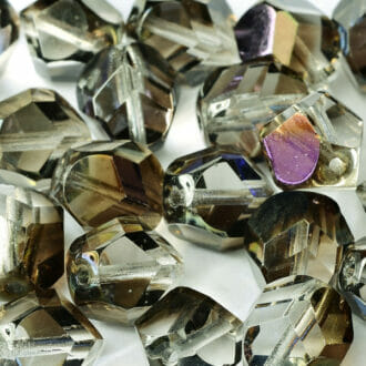 Korálek broušený, tvar šíša, průměr 12mm, barva krystal 00030, zušlechtění 15726