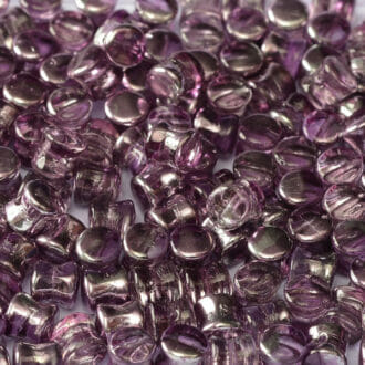 Mačkané korálky Diabolo 4x6mm, barva crystal fialová