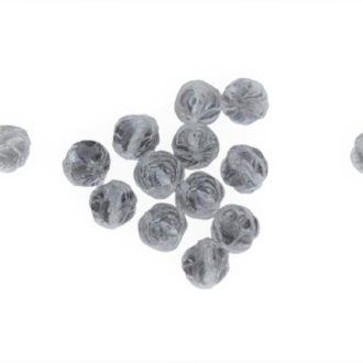 Mačkané korálky růžičky 8mm, barva crystal 00030