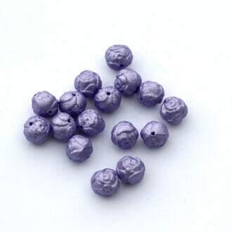 Mačkané korálky růžičky, 8mm, barva 03000-fialová