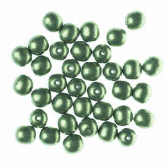 Mačkané korálky kuličky 6mm, barva zelená 40042