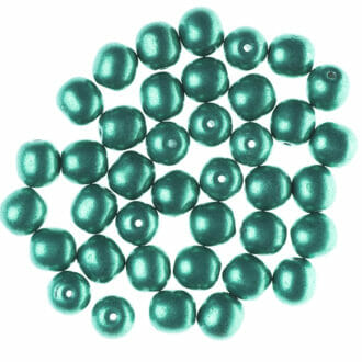 Mačkané korálky kuličky 6mm, barva zelená 40044