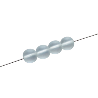 Mačkané korálky kuličky, 8mm, barva crystal 00030-mat