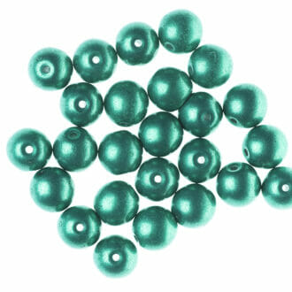 Mačkané korálky kuličky 8mm, barva zelená 40044