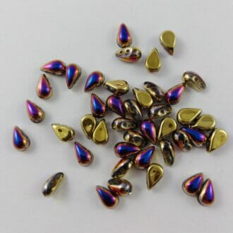 Dvoudírkové korálky Tear duo 5x8mm, barva crystal s úpravou 98545