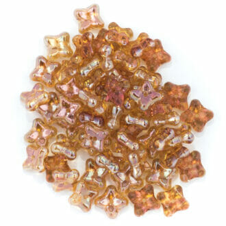 Mačkané korálky kytičky 4x7mm, barva oranžová crystal
