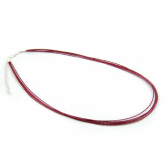 Náhrdelník Lurex, 6 šňůr, se zapínáním, rozměr 0,5mm, délka 48cm, barva bordó