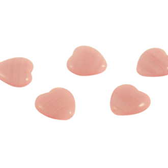 Mačkané korálky srdíčka 15x16mm, barva růžová