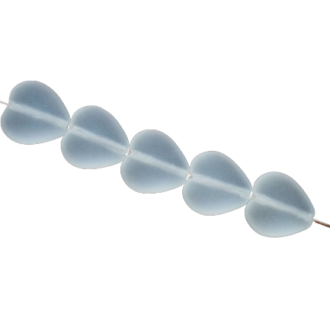 Korálek mačkaný, tvar srdíčko, rozměr 12 mm, barva 00030,zušlechtění mat-84110