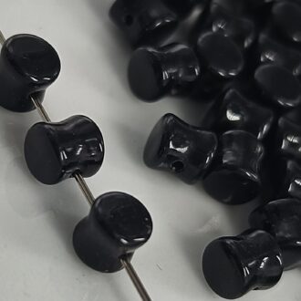 Korálek mačkaný Diabolo, rozměr 4x6mm, barva 23980-černá