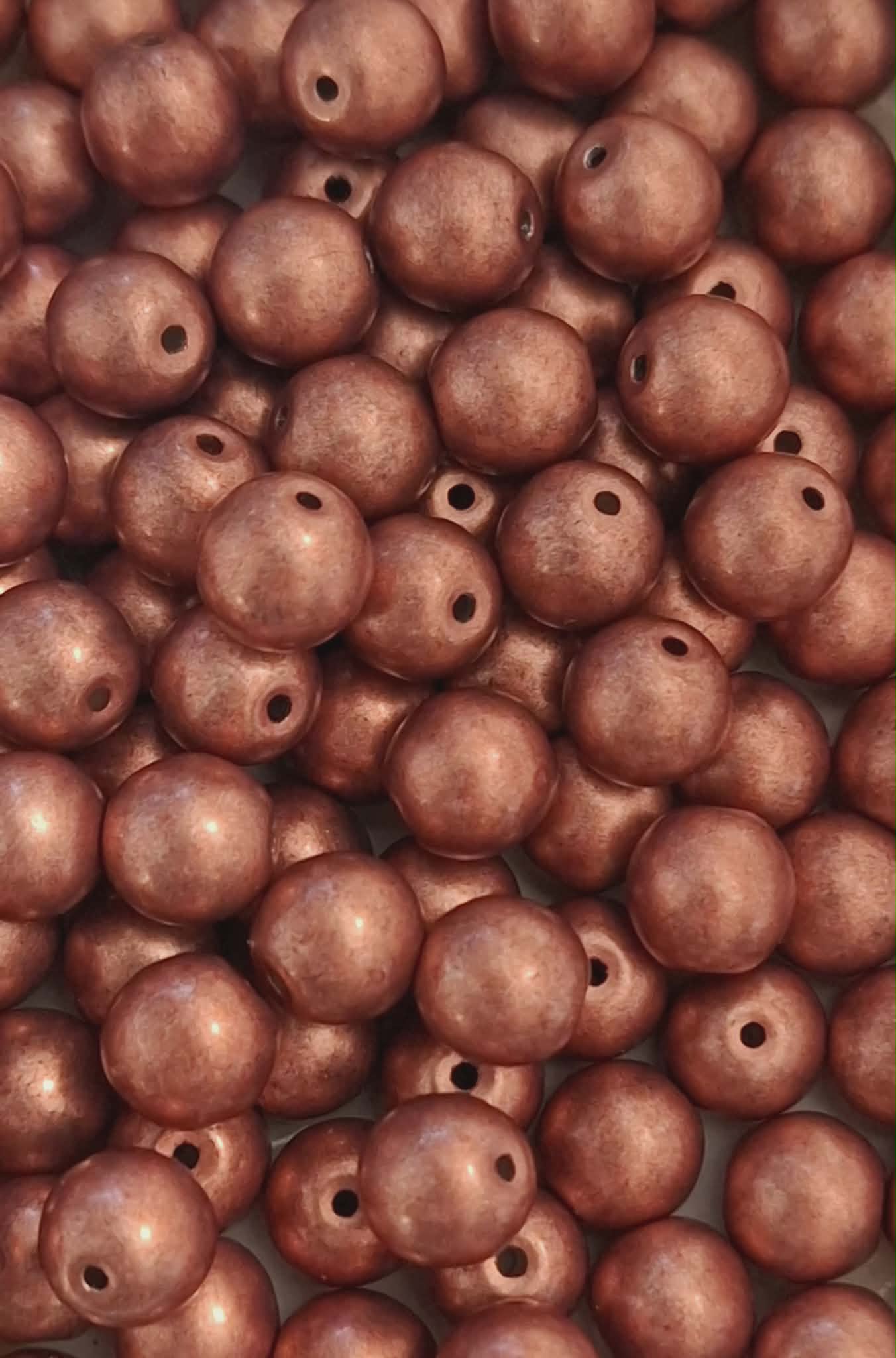 Korálek mačkaný, průměr 8mm, barva 40037-měděná 1 Korálek mačkaný, průměr 8mm, barva 40037-měděná