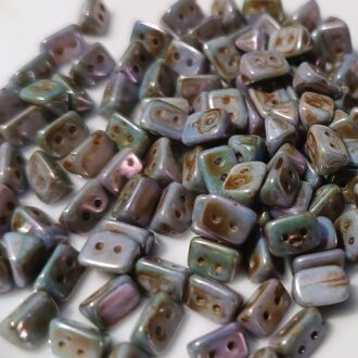 Dvoudírkové korálky Trios 6x4mm, barva bílá s úpravou 65431