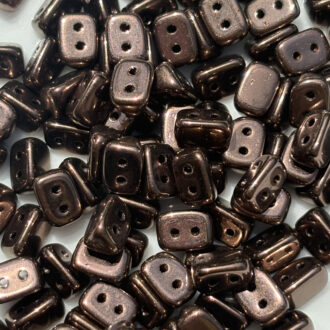 Dvoudírkové korálky Trios 6x4mm, barva tmavá bronzová