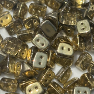 Dvoudírkové korálky Trios 6x4mm, barva zlatá