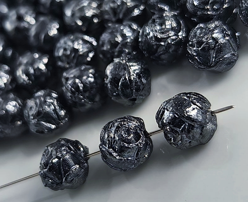 Korálek mačkaný kulička -růžička, průměr 8mm,barva 23980/14400 1 Korálek mačkaný kulička -růžička, průměr 8mm,barva 23980/14400