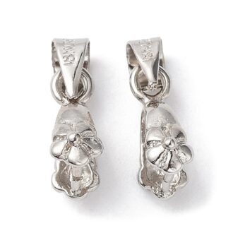Šlupna s očkem a kytičkou, rozměr 12x7.5x4 mm, barva platina