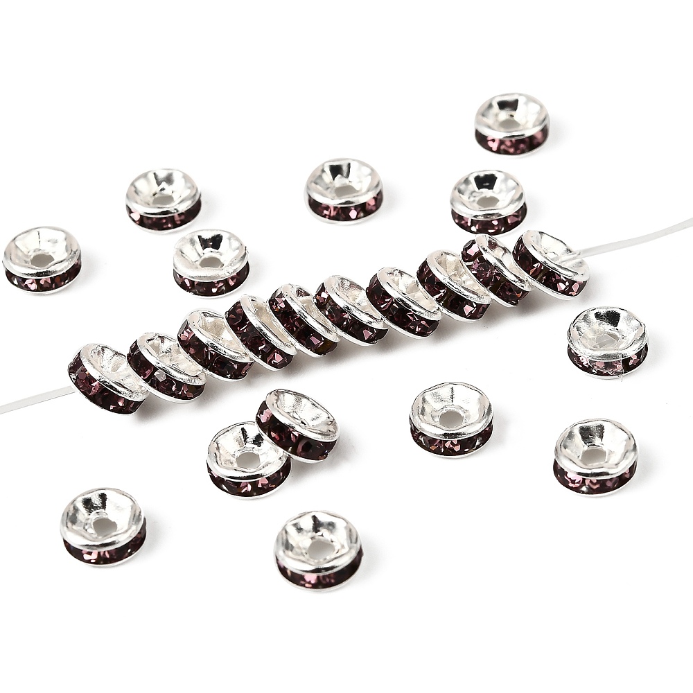 Rondelka šatonová, průměr 6 mm, barva světlý ametyst 1 Rondelka šatonová, průměr 6 mm, barva světlý ametyst