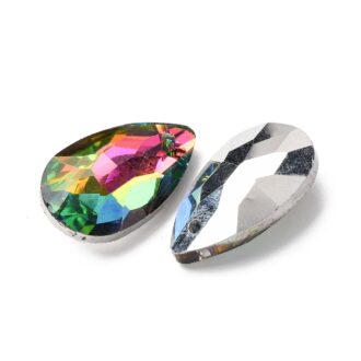 Přívěšek,skleněný tvar slza,velikost 22x13x7 mm,barva mix-simili