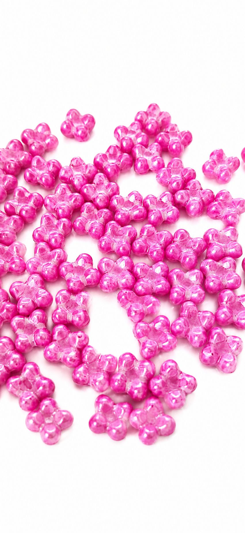 Korálek mačkaný tvar kytička - Quatro beads, dvoudírkový, rozměr 6x9 mm,barva MISH MASH růžová 1 Korálek mačkaný tvar kytička - Quatro beads, dvoudírkový, rozměr 6x9 mm,barva MISH MASH růžová