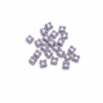 Korálek mačkaný tvar kytička - Quatro beads,dvoudírkový, rozměr 6x9 mm, barva 23 fialová