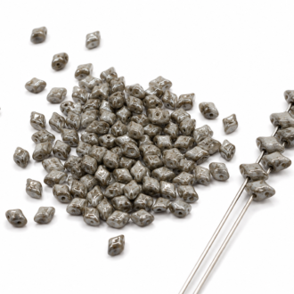 Dvoudírkové korálky Vario 5x3mm, barva  M 001-šedá