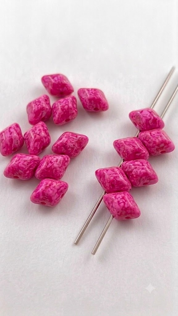 Dvoudírkové korálky Vario 5x3mm, barva M 002-růžová 1 Dvoudírkové korálky Vario 5x3mm, barva M 002-růžová