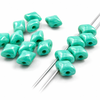 Dvoudírkové korálky Vario 5x3mm, barva  M 006-tyrkysová